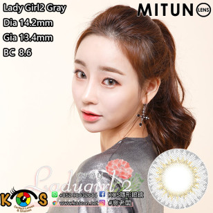 Mitunolens Lady Girl2 Gray レディーガール2グレー 1ヶ月用 14.2mm